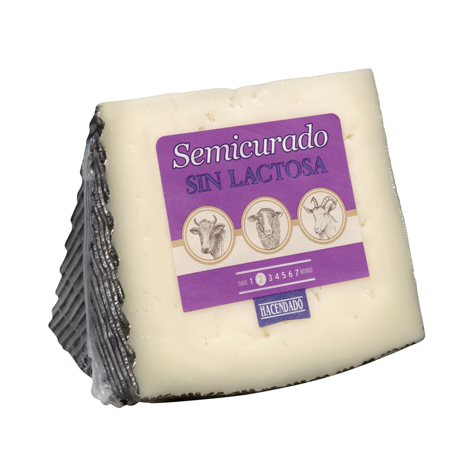 Mélange de fromages semi-affinés sans lactose Hacendado