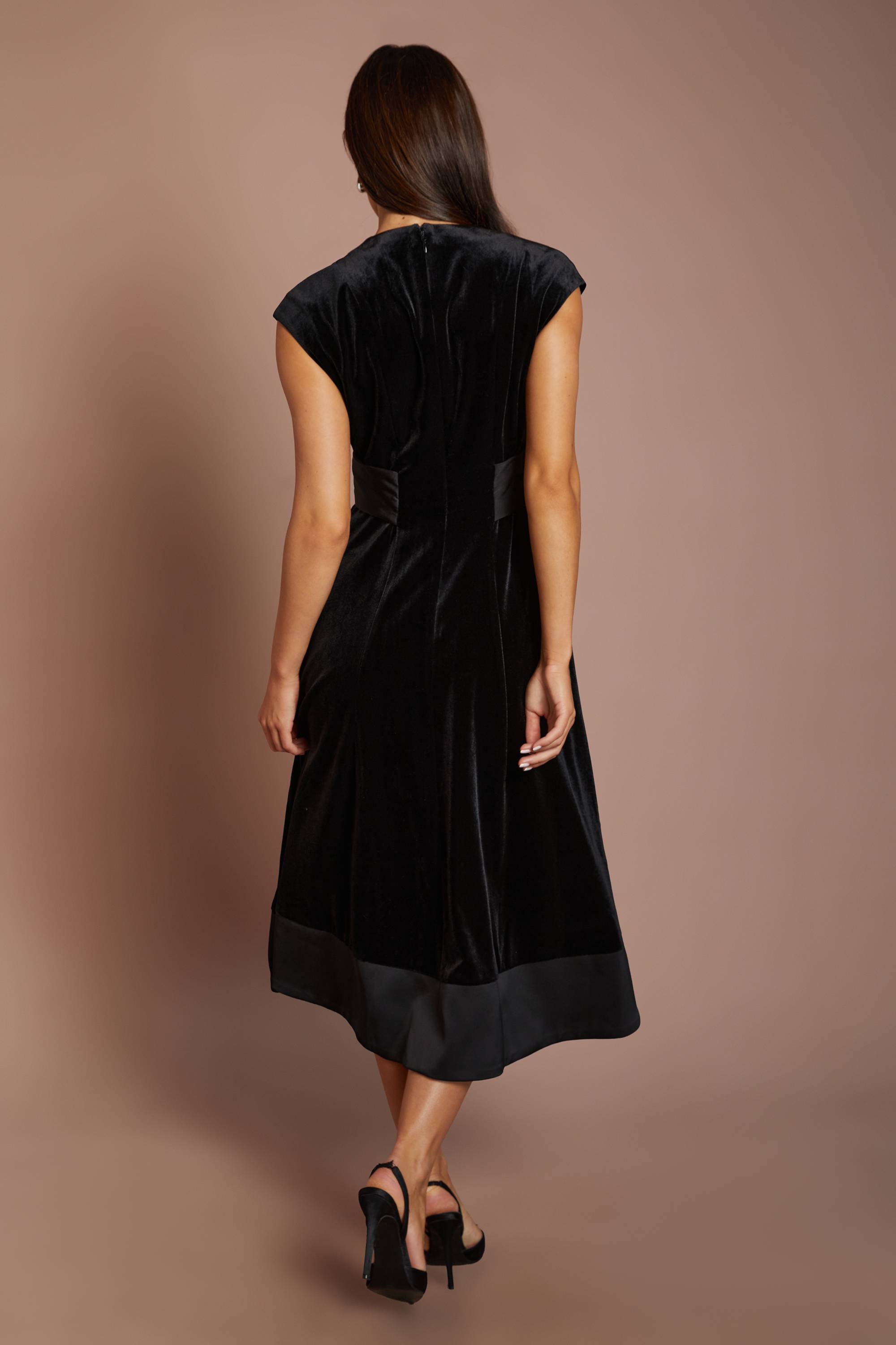 Coast Robe Midi En Velours Ceinturée
