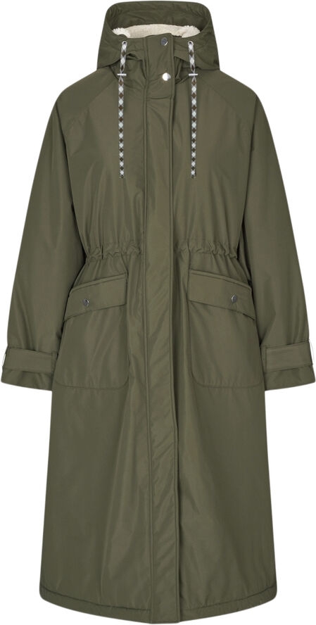 Lollys Laundry SheaLL Water Repellent Coat Long Dark green