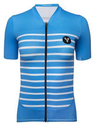 Maillot Manches Courtes Femme LeBram Ventoux Bleu Azur Coupe Ajustée