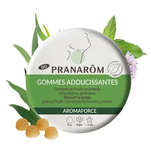 Pranarom Aromaforce Gomas Calmantes para a Garganta com Eucalipto Orgânico 45g