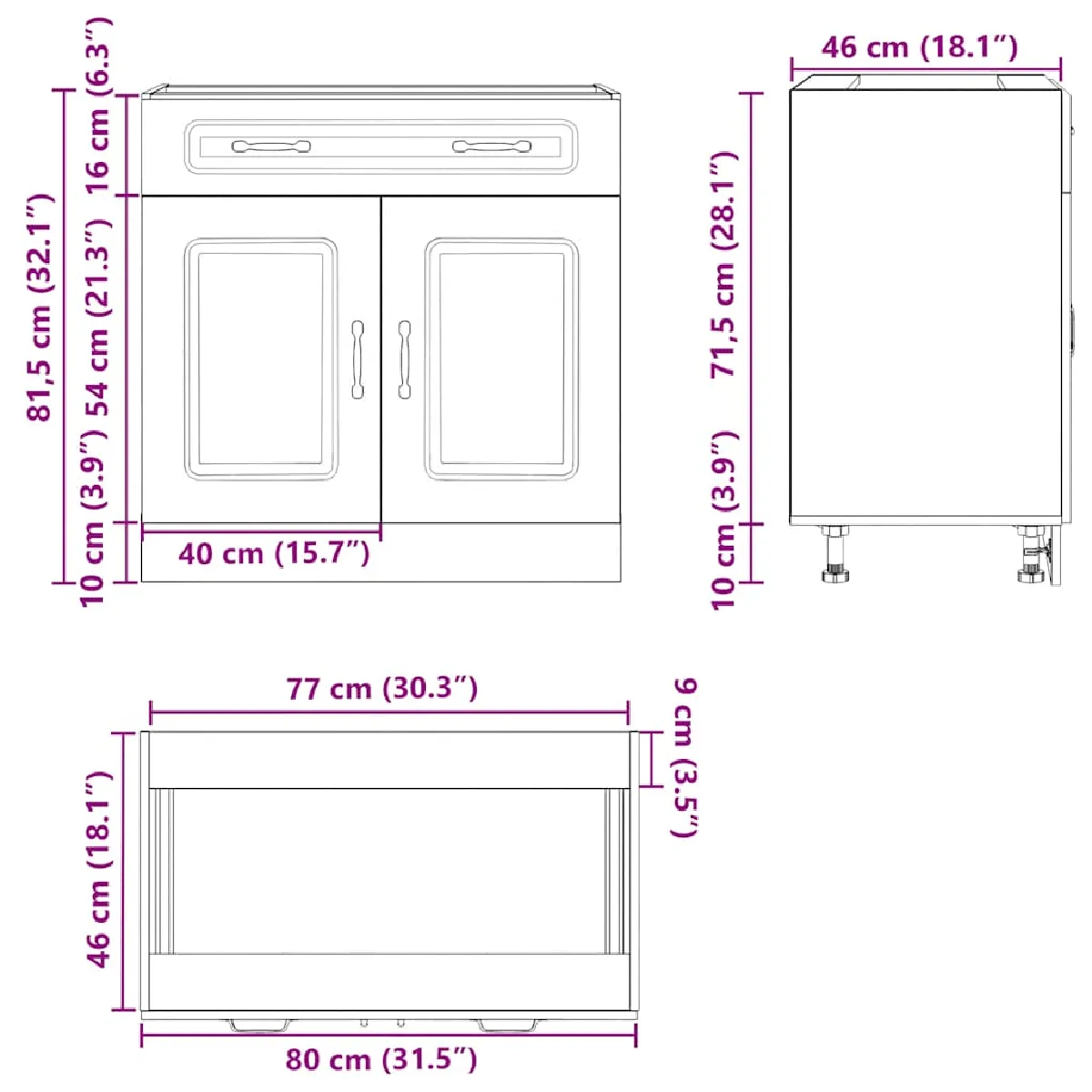 vidaXL Armoire de Cuisine Kalmar Chêne Sonoma