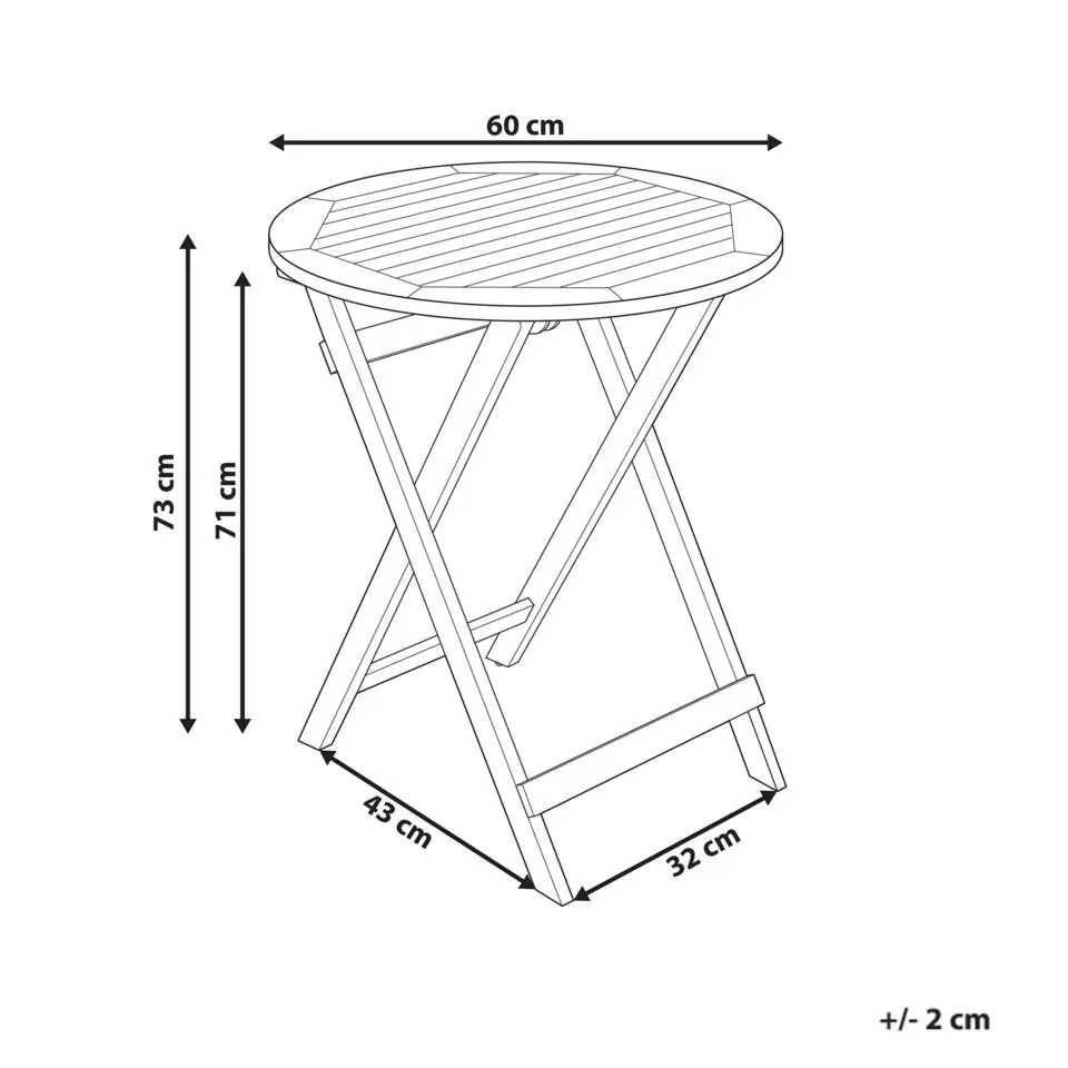 PROSSEDI - Bistrotafel - Lichthout - Acaciahout