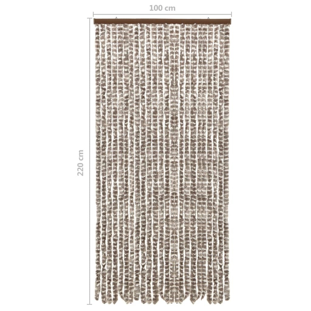 Moustiquaire taupe et blanc 100x220 cm chenille