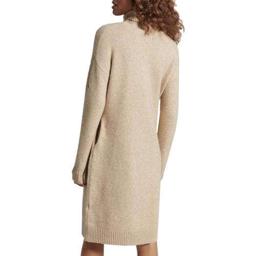 Superdry - STUDIOS FUNNEL JECK KNIT DRESS Beige