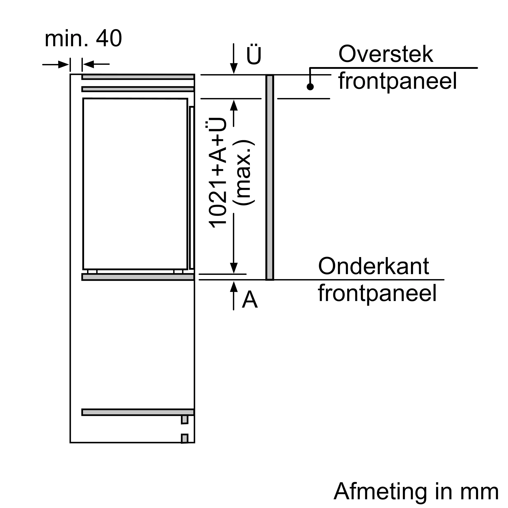 Serie 6 Inbouw koelkast 102.1 x 55.8 cm Vlakscharnier met SoftClose