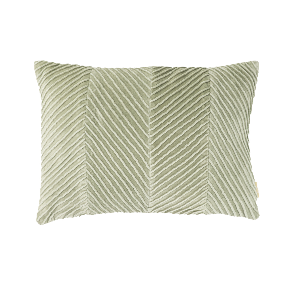 Sierkussen velours Tucked allover dewgreen 35x50 cm