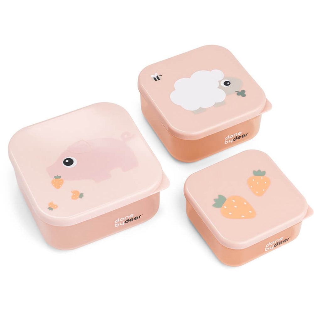 Køb DonebyDeer Pudder Snack boks Sæt 3 stk. Tiny farm