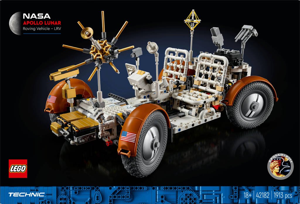 42 stikkersNASA Apollo maanwagen – LRV Decoratie en Bouwpakket voor Volwassenen 42182 Technic