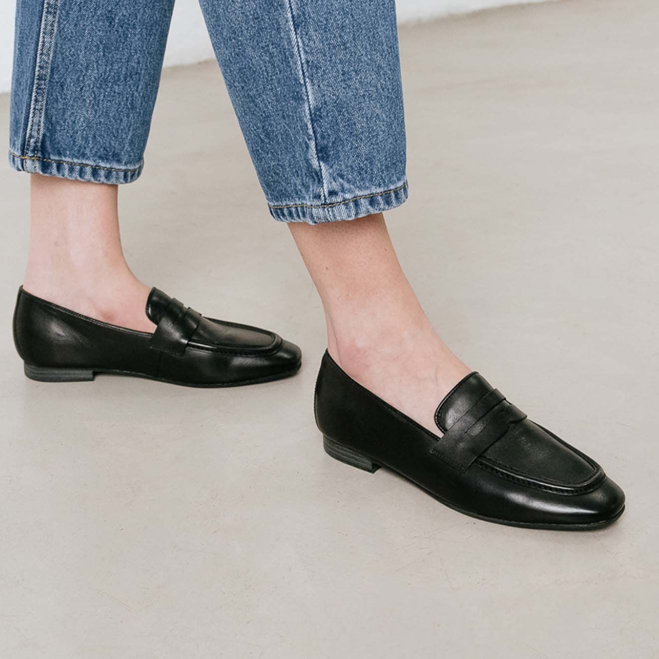 Jonak Mocassins en Cuir Aca noirs