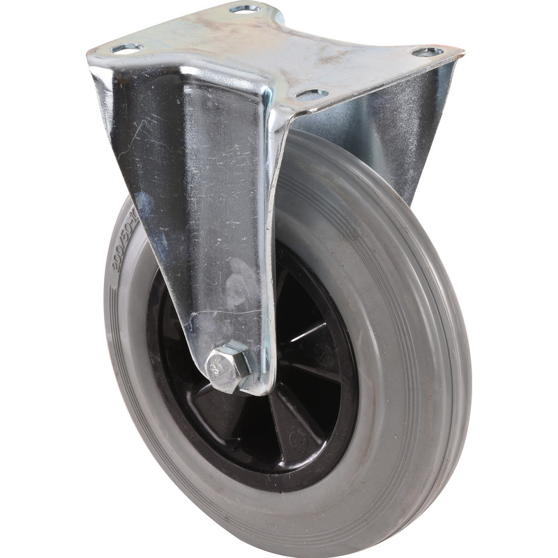 Industriële rubberen wielen 200mm vast 205kg