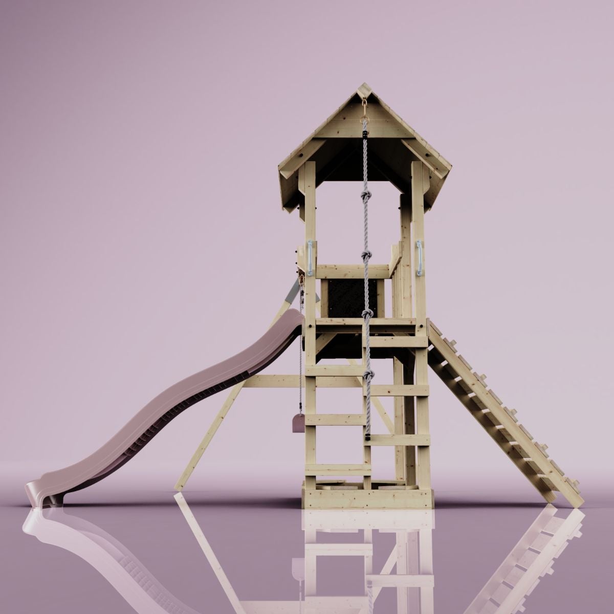 PolarPlay Bergen houten speeltoren in roze