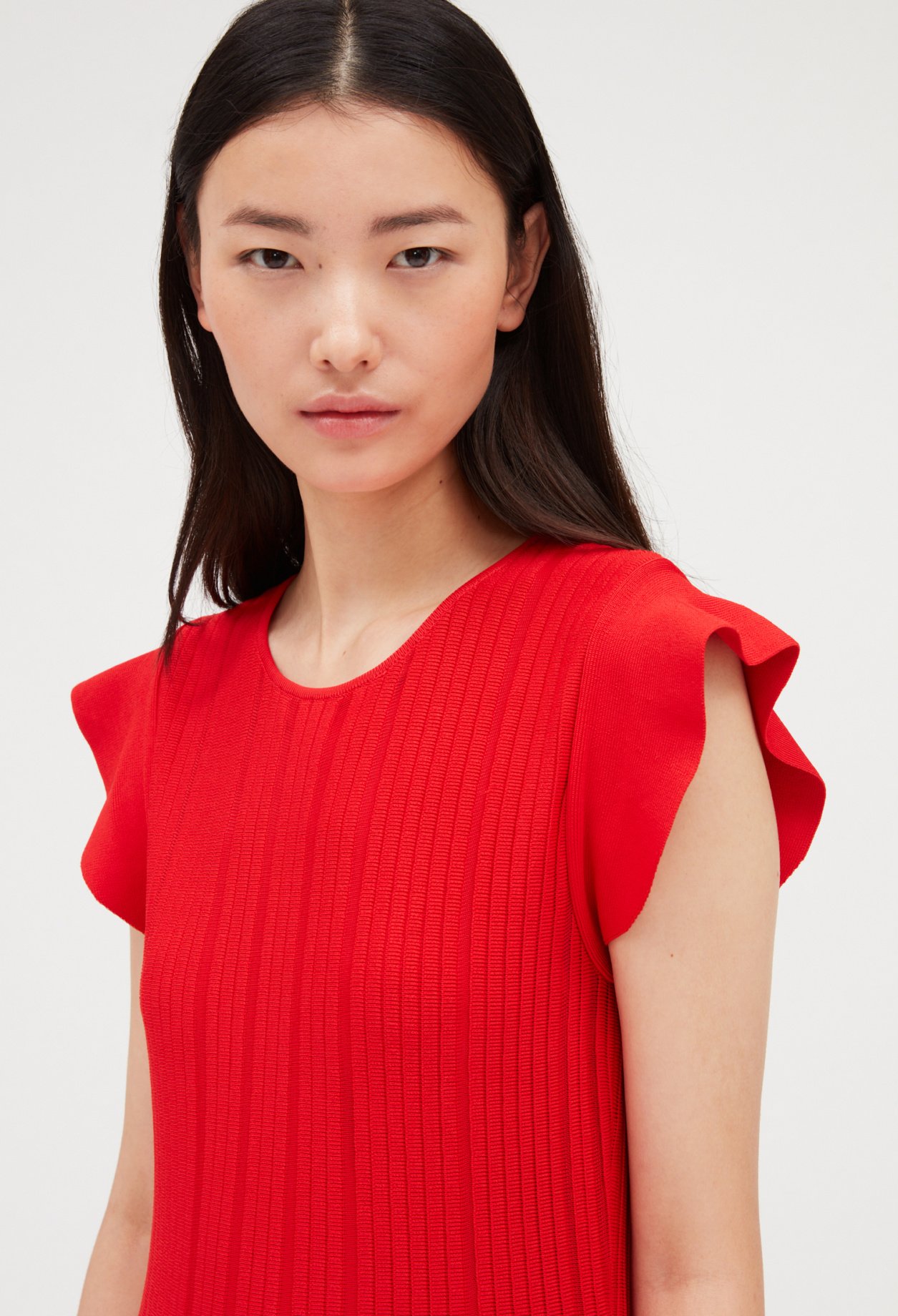 Robe courte maille rouge