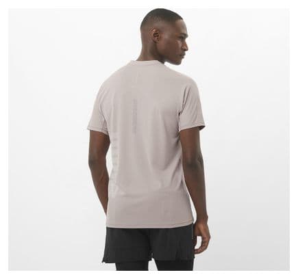 Maillot manches courtes Salomon Sense Aero Graphic Beige/Blanc Homme