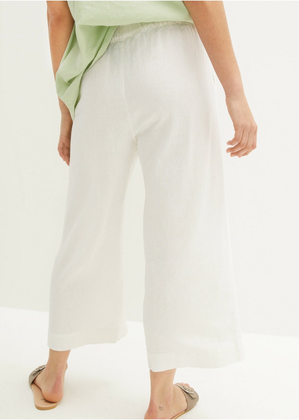 Jupe-culotte en lin, longueur mollet
