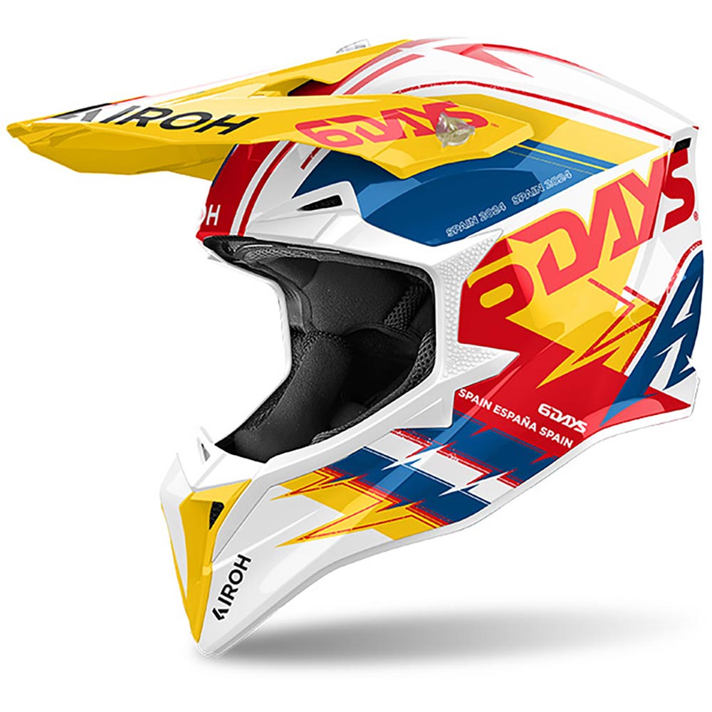 Airoh - Casque Wraaap Six Days Spain 2024 Jaune / Bleu / Blanc / Rouge / Brillant