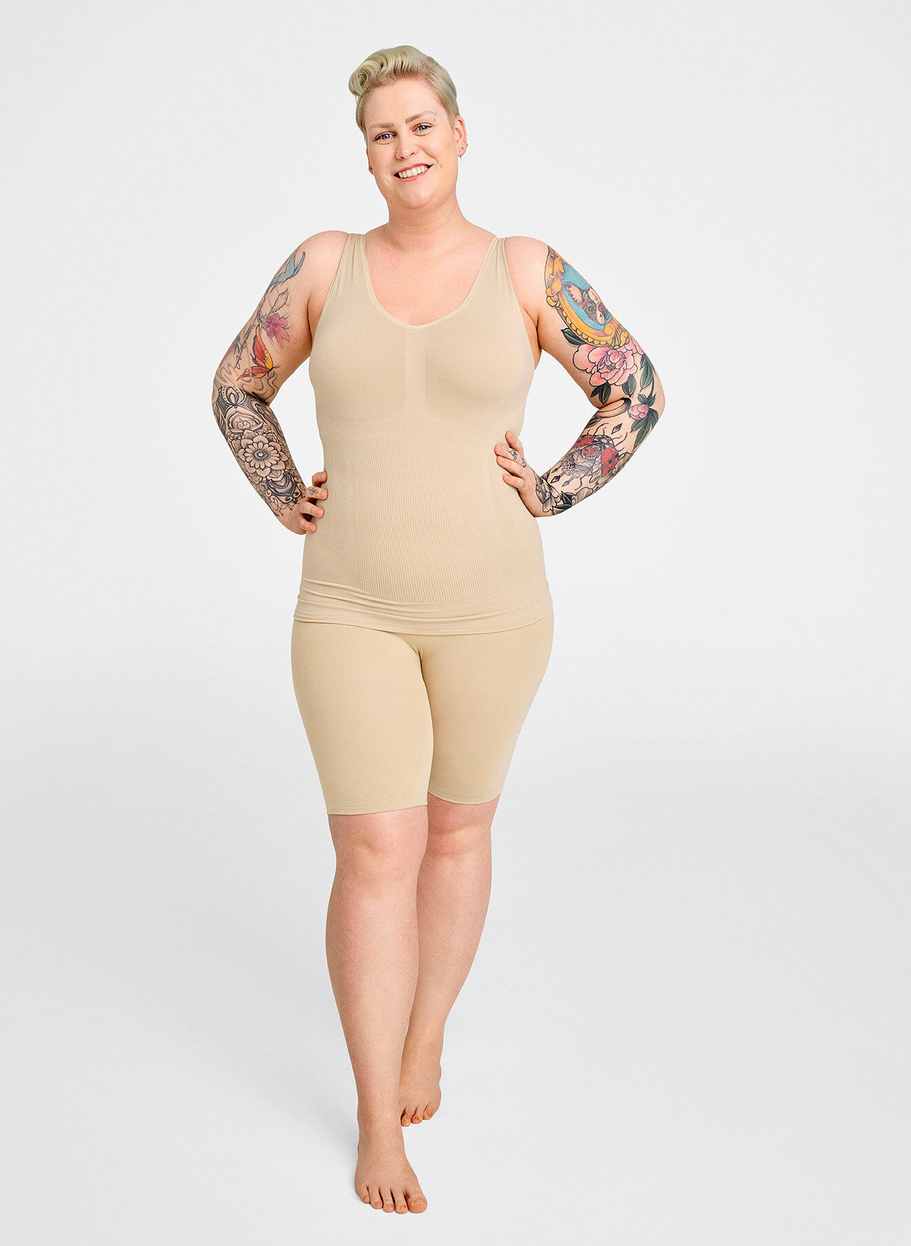 Højtaljede shapewear shorts