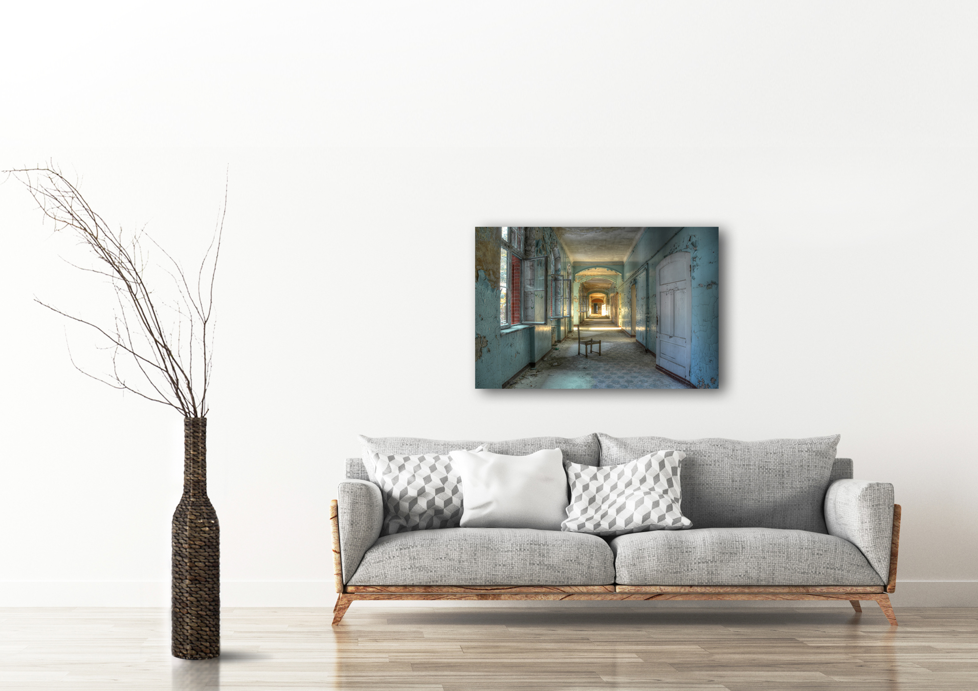 Canvas schilderij - Abandoned Hospital 60 x 40 cm