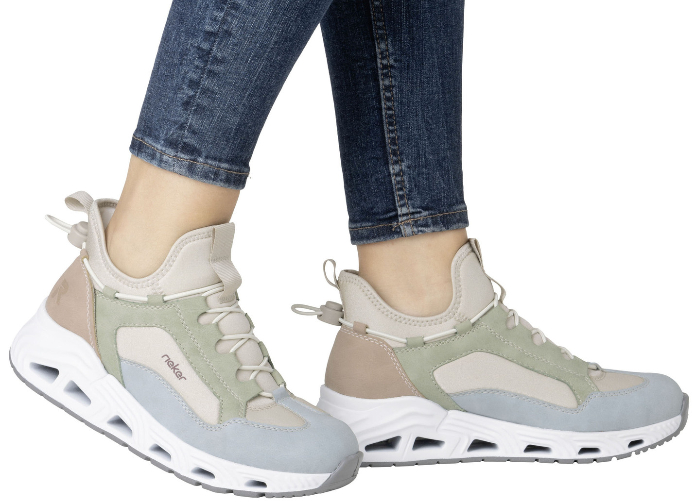 Rieker Bootie aus Nubuk-Synthetik und elastischem Textil