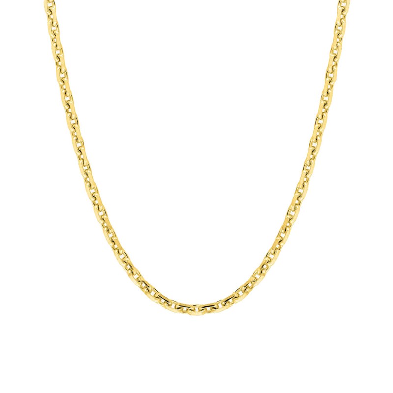 Chaîne mixte 40 cm - Maille Forçat diamanté - Or 18 Carats - Largeur 2.55 mm