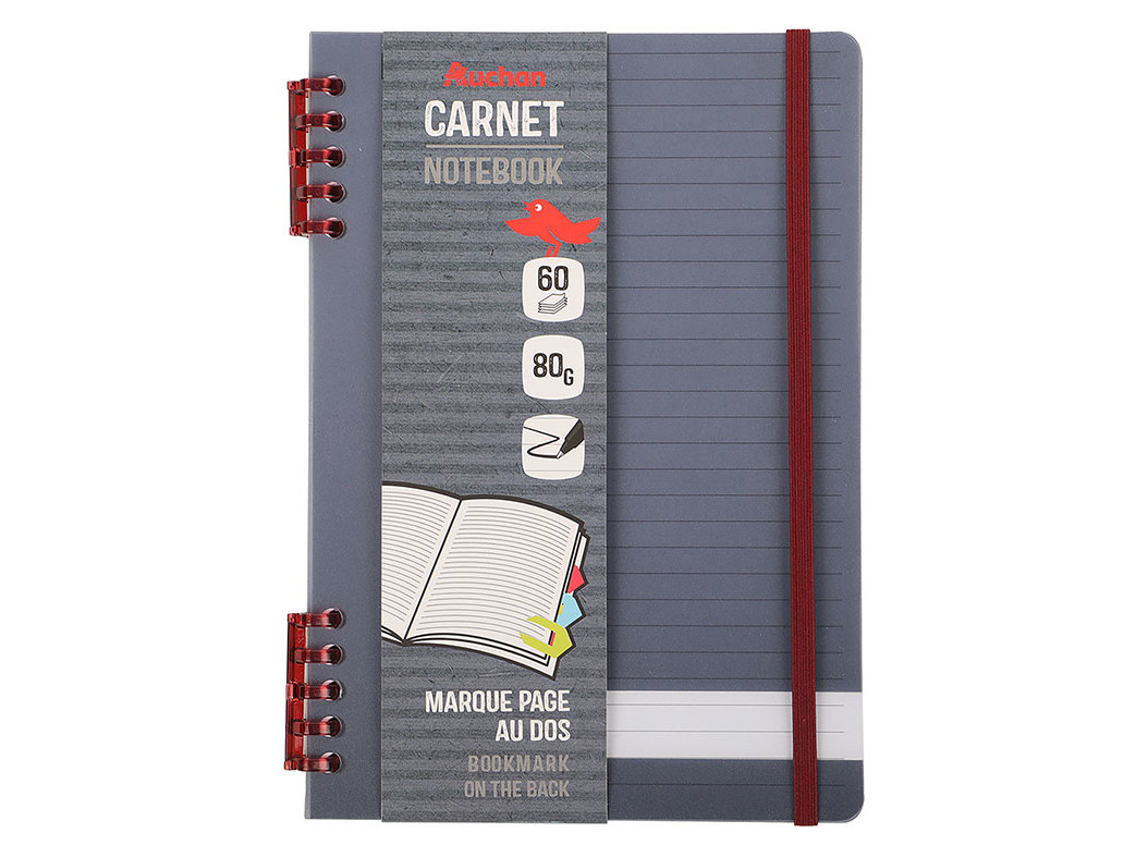 CADERNO ESPIRAL AUCHAN LINHAS 60 FOLHAS