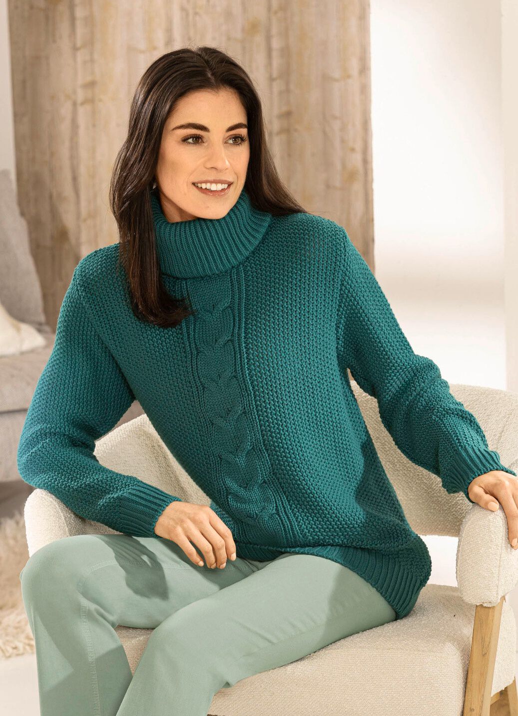 Pullover in Reiskornstrick