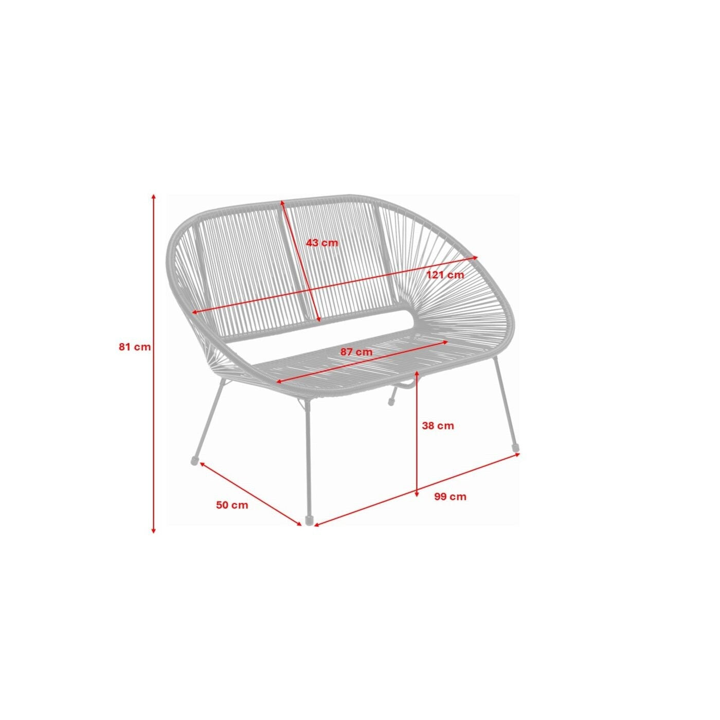Kare Design Acapulco Mono Tuinbank - groen