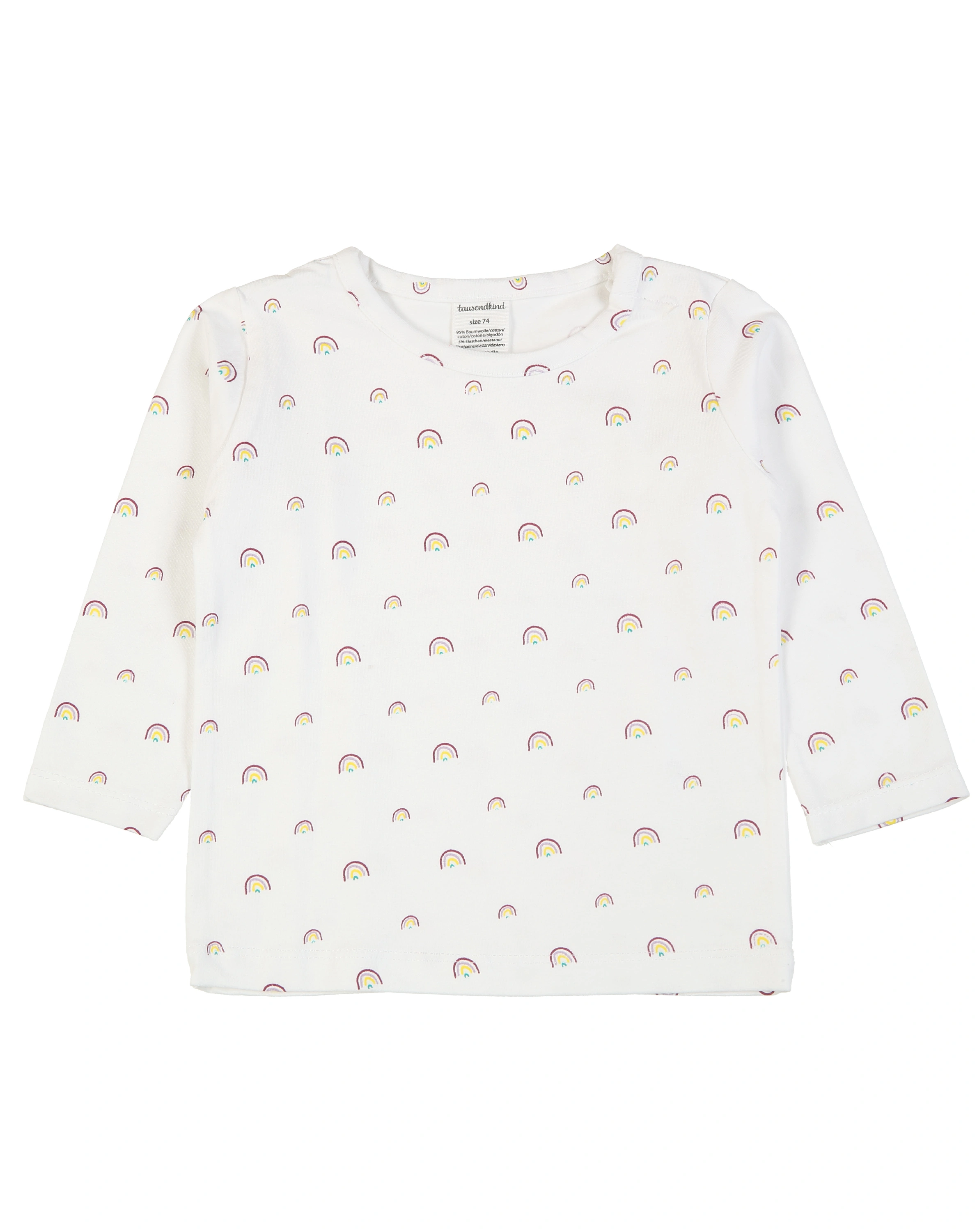 Langarmshirt REGENBOGEN 2er-Pack in weiß/flieder