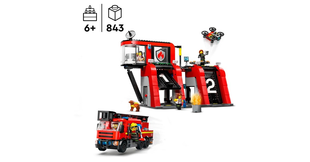 LEGOCity - Brandweerkazerne en brandweerauto Constructiespeelgoed  (60414)