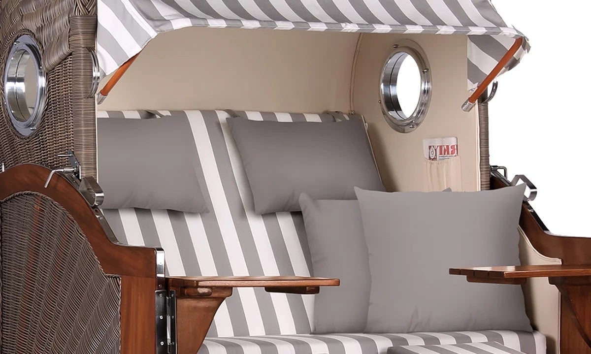 Strandstoel Nordstrand mahonie PE grijs design 513
