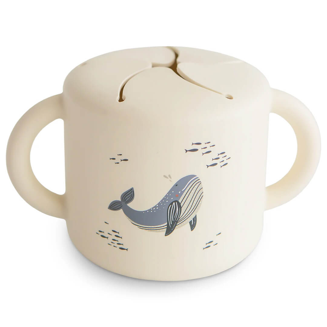 Mushie siliconen snackbeker - whales