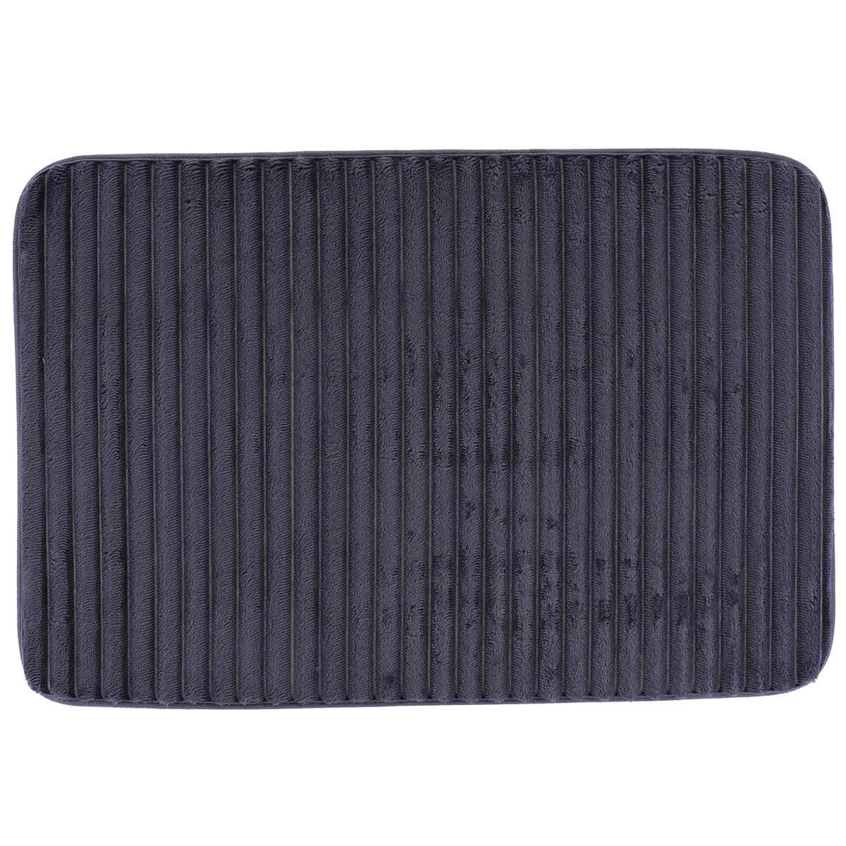 TAPIS POLYESTER STRIE 40X60CM GRIS