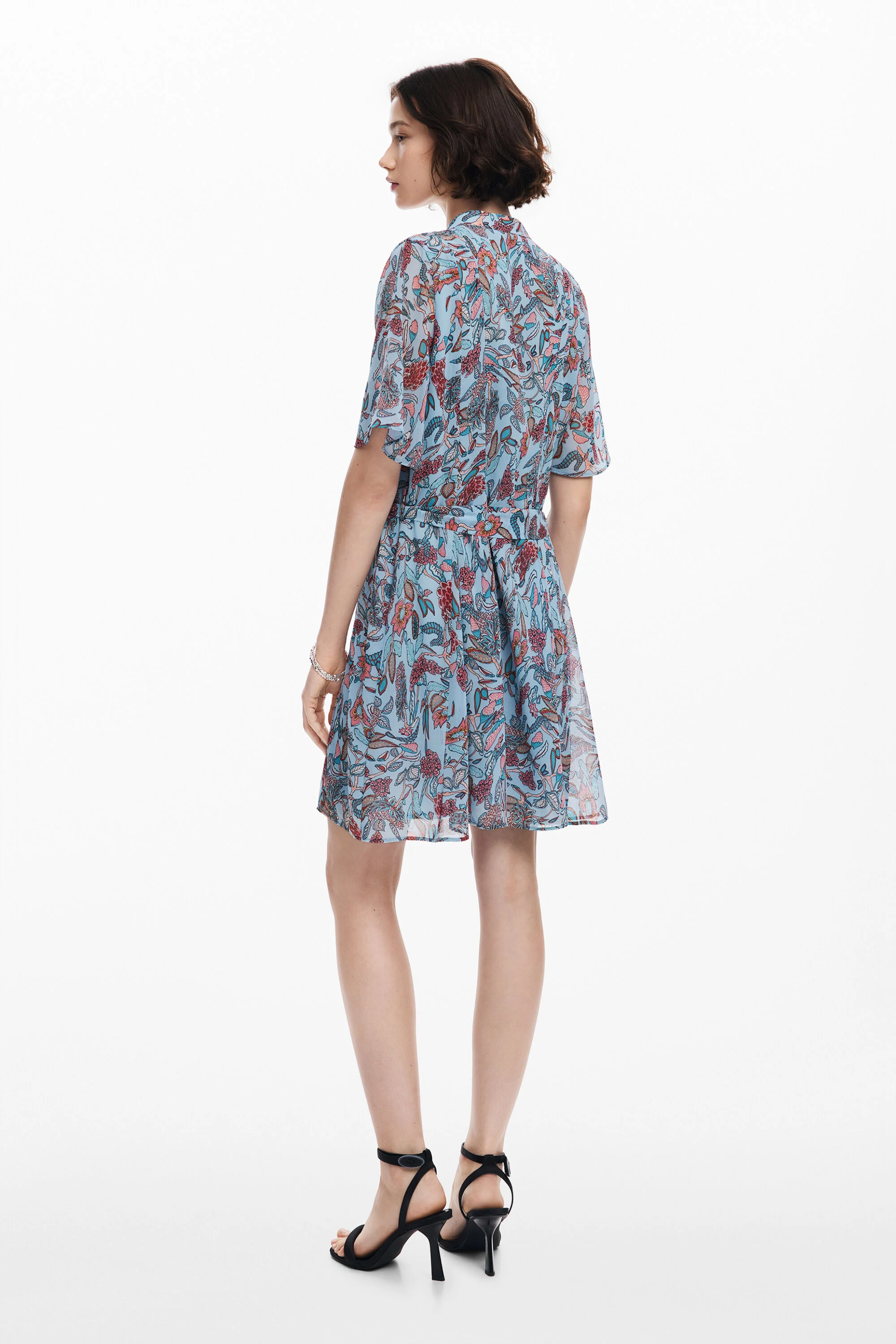 Vestido midi com estampa floral