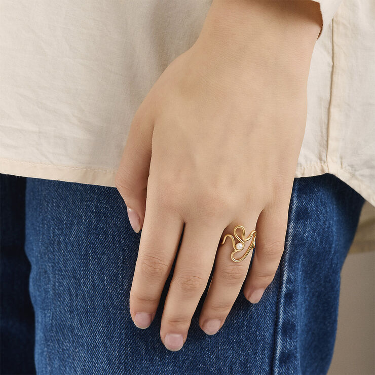 Pernille Corydon Jewellery Bay Pearl Ring Guld