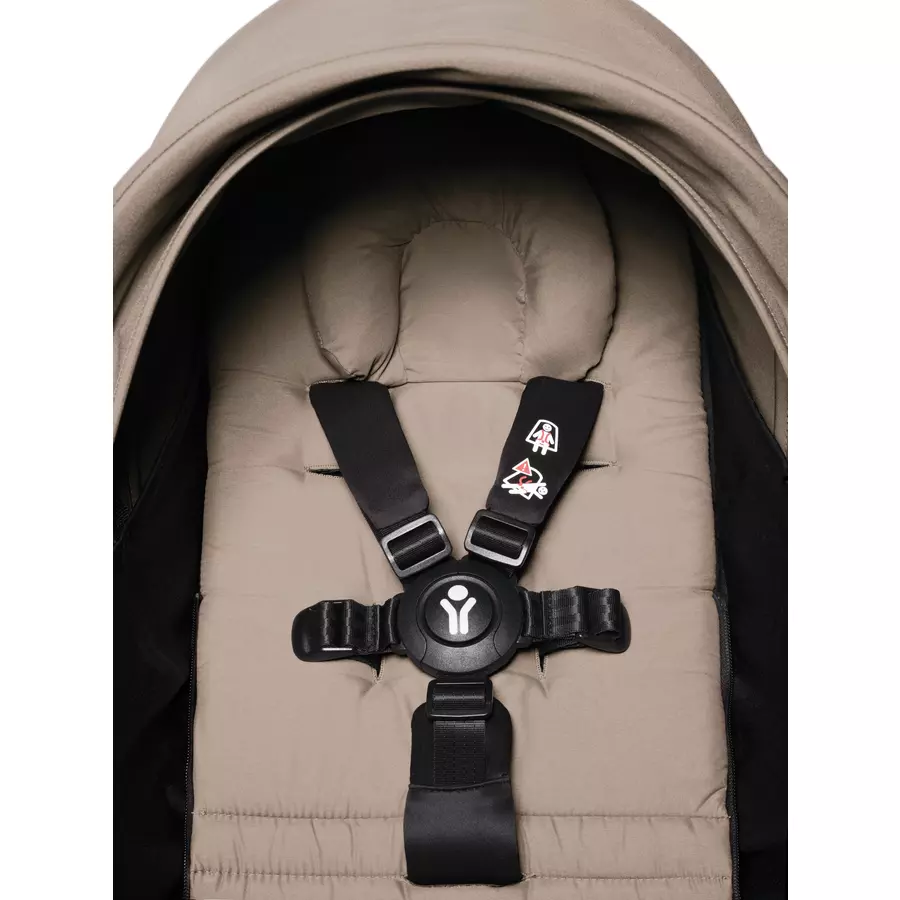 BABYZEN Kinderwagen YOYO2 0+ Black mit Neugeborenenaufsatz und Textilset Taupe
