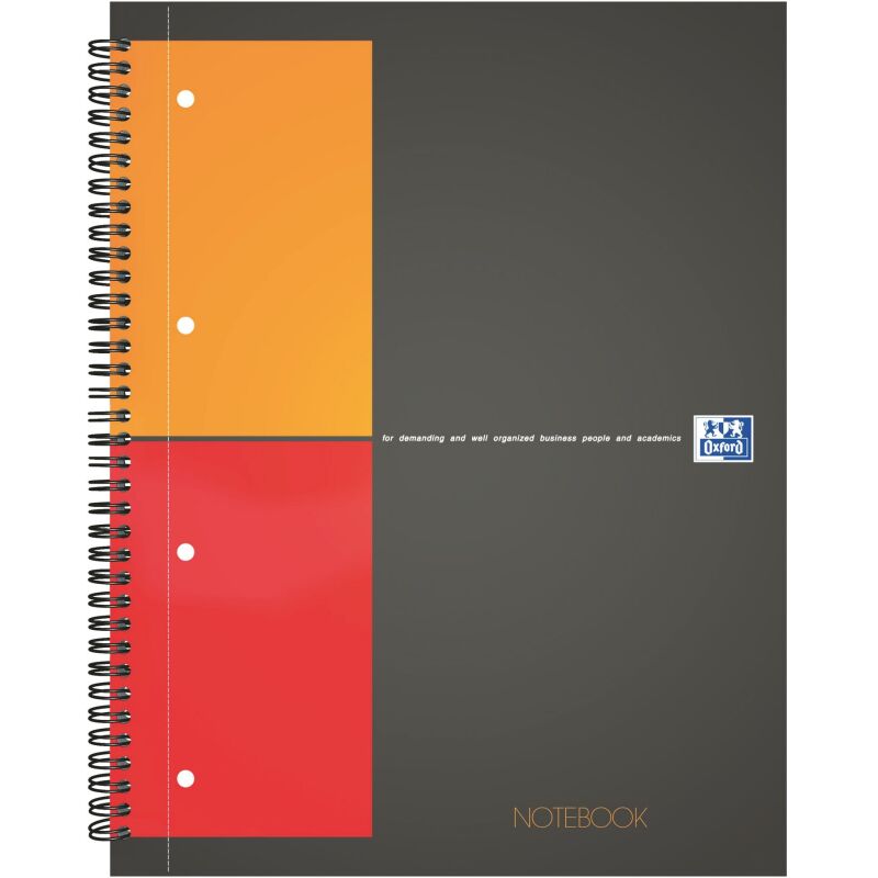 Cahier spirale Oxford International Notebook A+ 23 x 29,7 cm - perforé 4 trous - blanc ligné - 160 pages