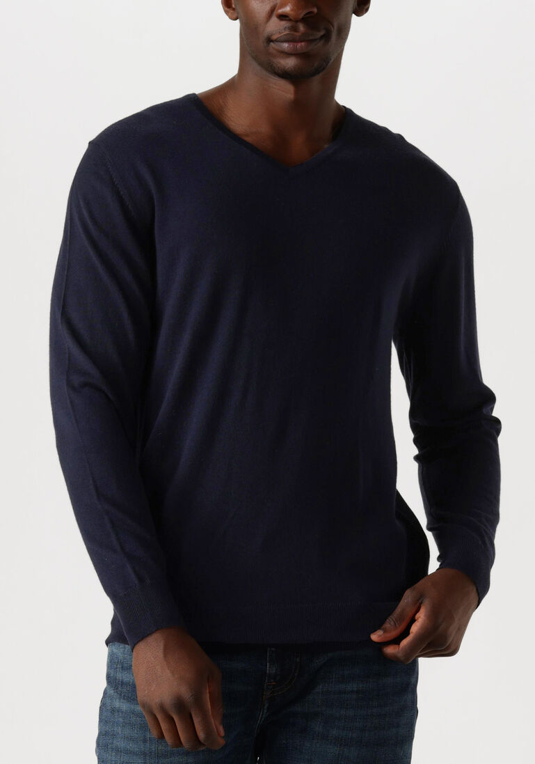 donkerblauwe profuomo trui pullover v-neck