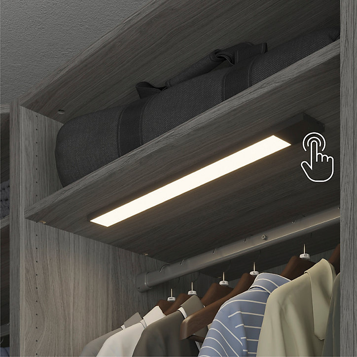 Réglette sous meuble Gamboa LED intégrée blanc neutre IP20 200lm 3.2W L.50xl.5xH.1cm noir GoodHome