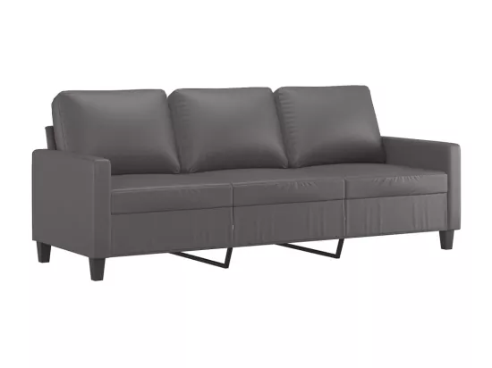 Canapé à 3 places Gris 180 cm Similicuir