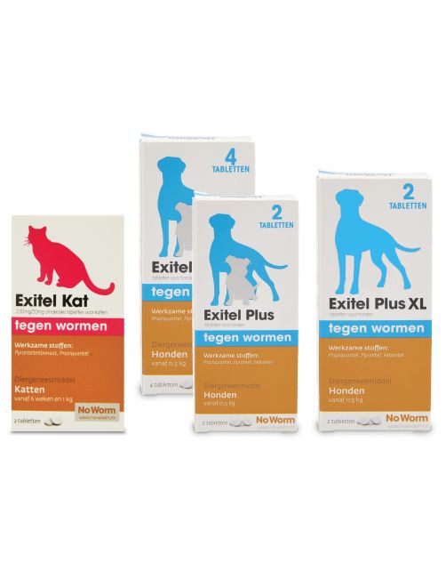No Worm Exitel Kat - Anti wormenmiddel - 2 tab Vanaf 1 Kg - Vanaf 6 Weken