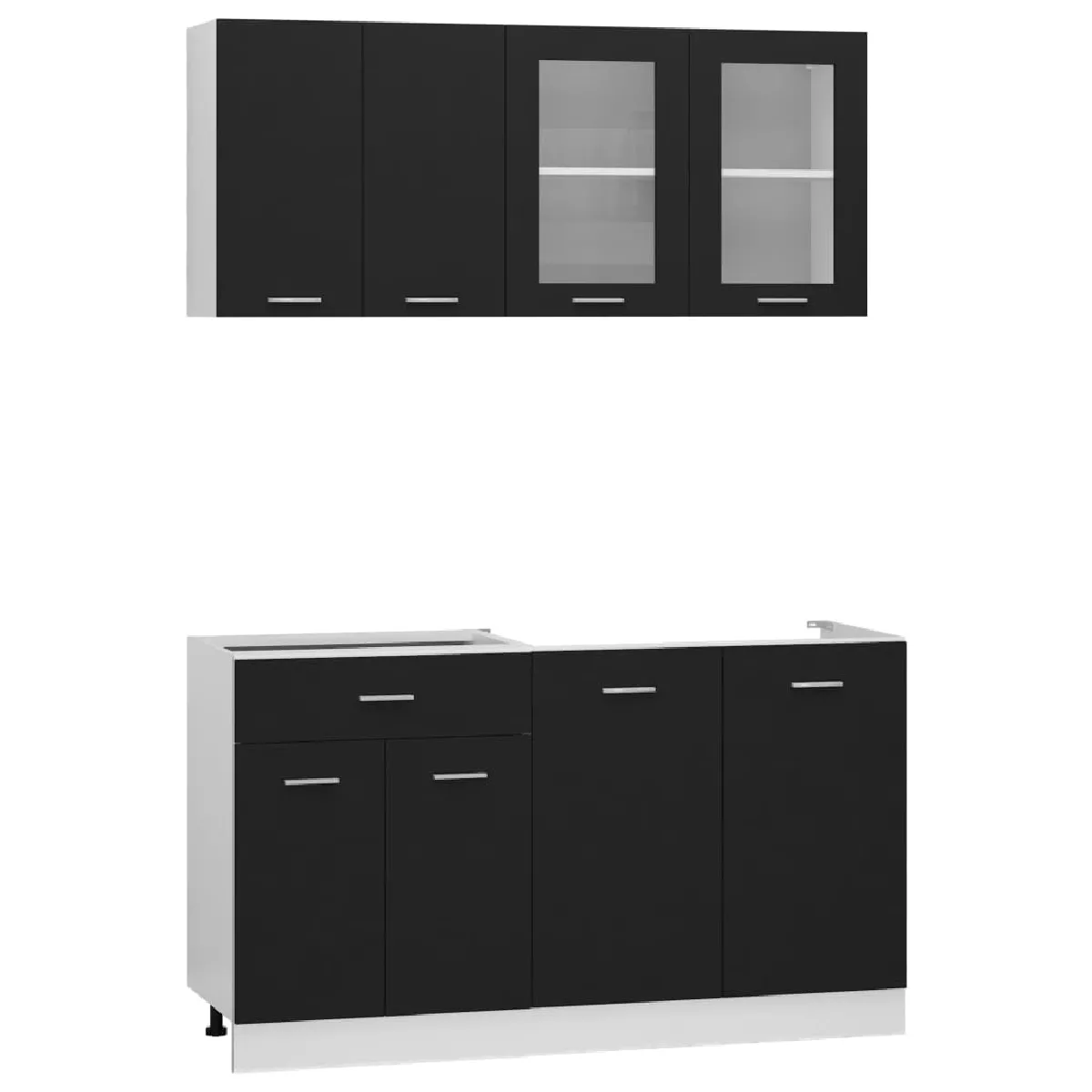 Ensemble de meubles de cuisine vidaXL - Noir
