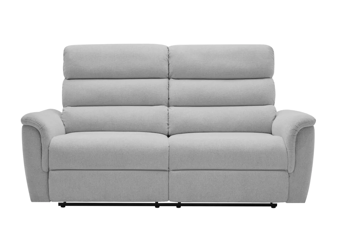 Canapé 3 places relax électrique en tissu gris clair CARTASIA