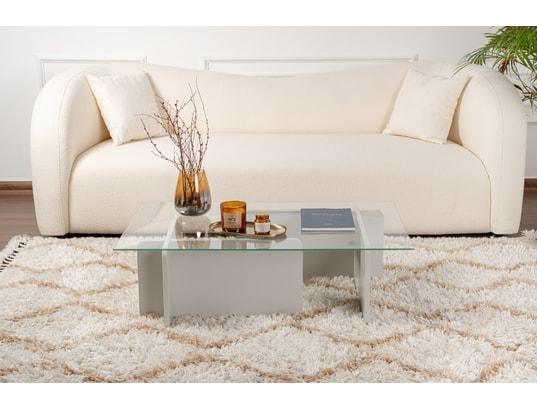 CONCEPT1 - Table basse Flavio gris 105 x 65 x h30cm