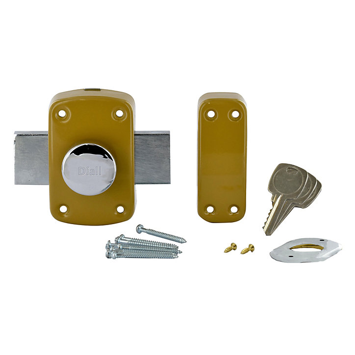 Verrou de sûreté à bouton Diall encastrement 30 mm + 3 clés