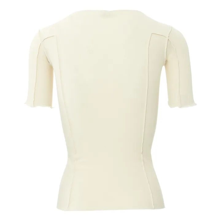 Baserange T-shirt Côtelé Omato Coton Bio | Blanc cassé