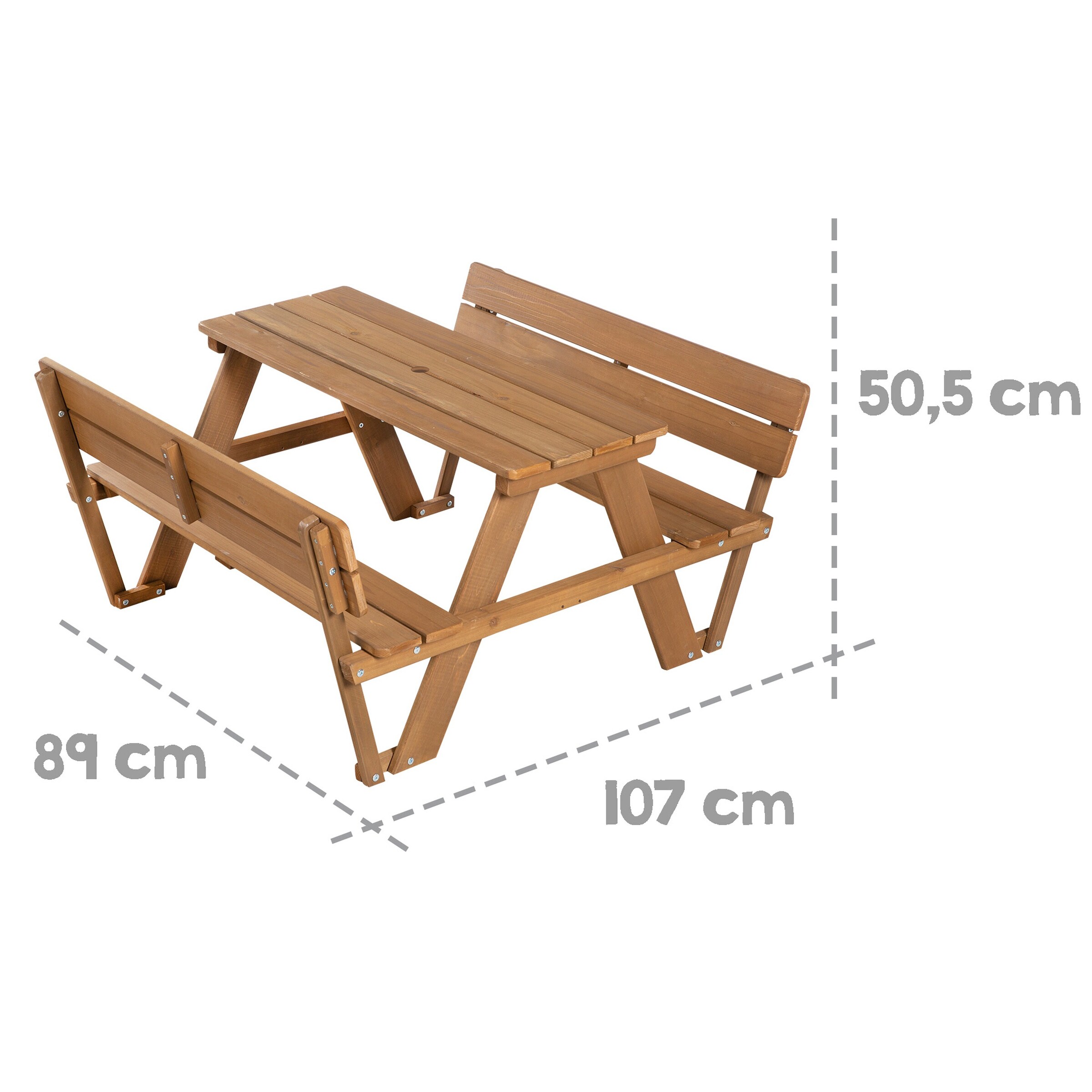 roba Kindersitzgruppe 'PICKNICK for 4' Outdoor +, teak, mit Lehne und Bankkissen Little Stars