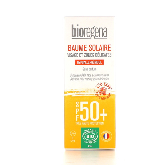 Baume solaire bio SPF50+ Bioregena - Visage et zones sensibles