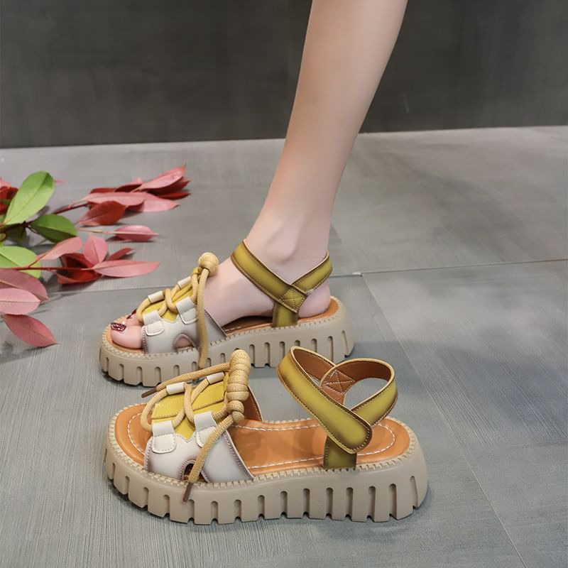 Aneka - Platform Color Block Sandalen