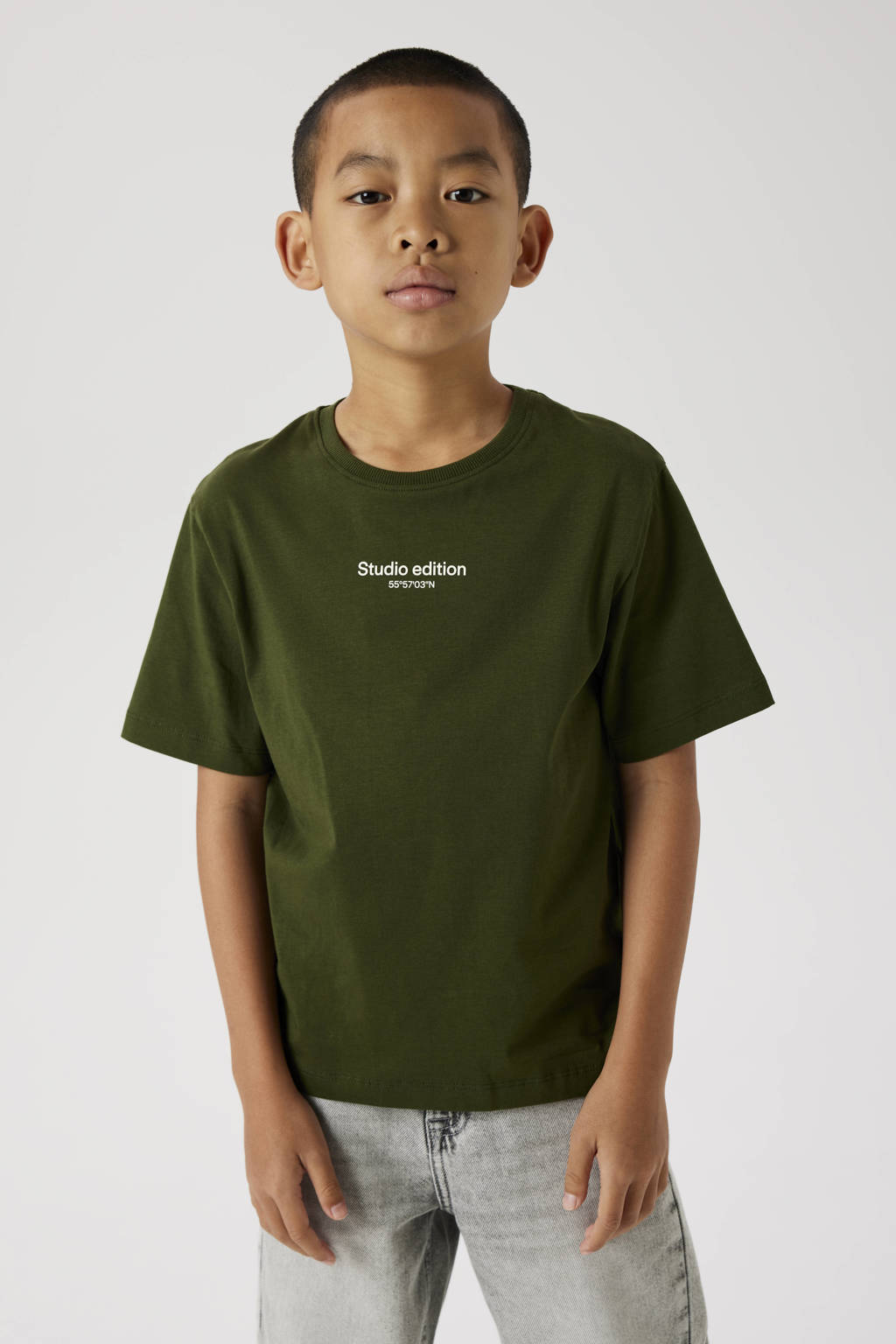 NAME IT T-shirt NKMBRODY met tekst donkergroen