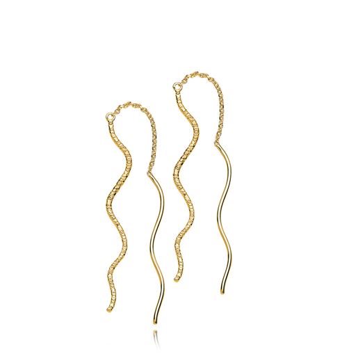Sistie Wavy Øreringe, Gold Plated